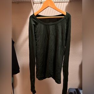 Elegant Green Long Sleeve Women's Top